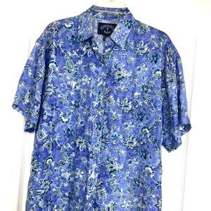 Solutions Original Women Casual 100% Silk Floral Button Shirt Size M